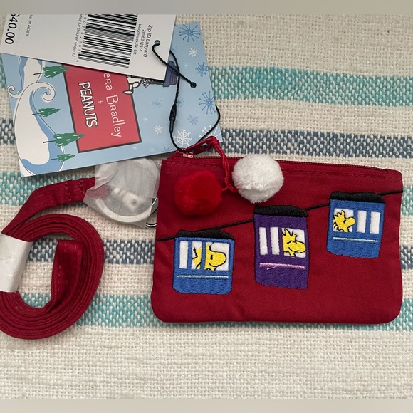 ❄️ NWT Vera Bradley Peanuts Snoopy Zip ID Lanyard in Woodstock Ski Lift ❄️ - Picture 1 of 8